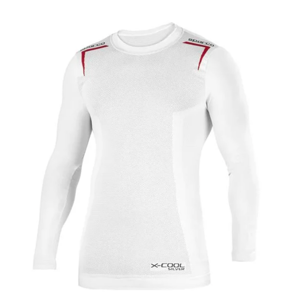 Sparco X-Cool Silver undertrøje lang ærme, Hvid