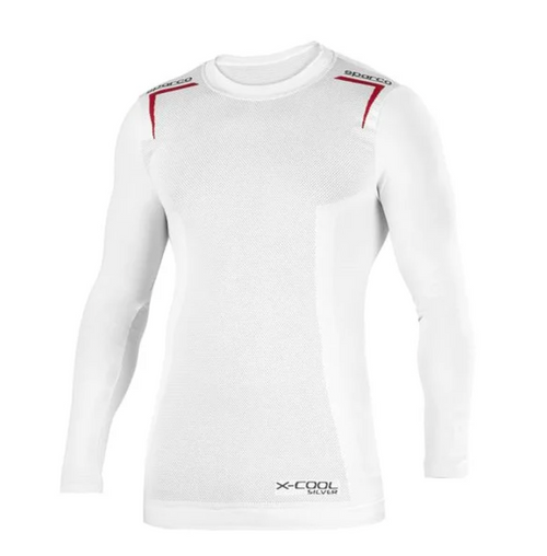 Sparco X-Cool Silver undertrøje lang ærme, Hvid
