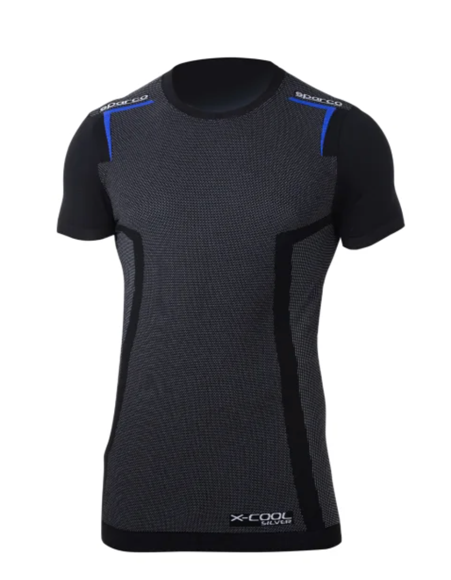 Sparco X-Cool Silver undertrøje kort ærme, Sort